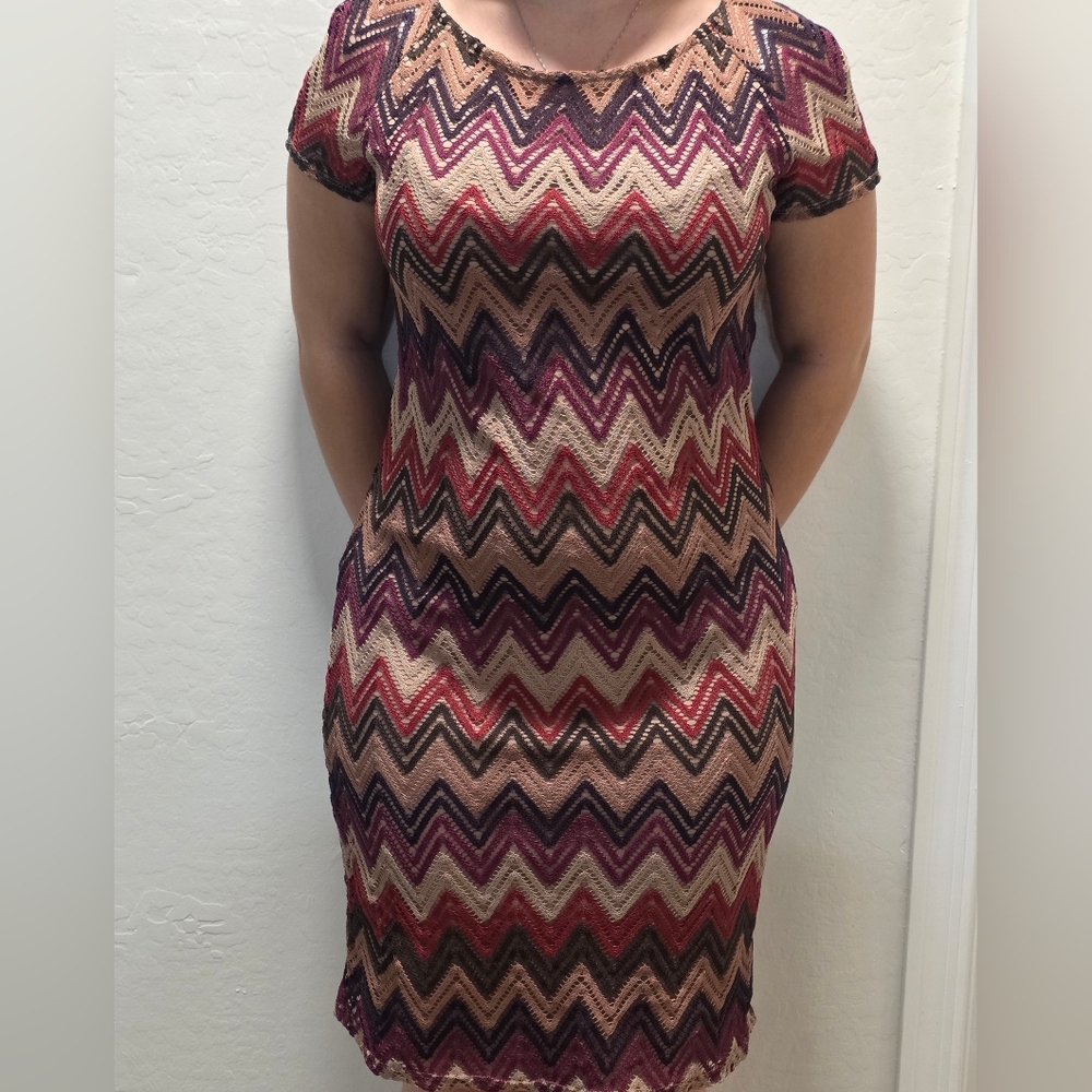 Tacera Zigzag Midi Dress - Multicolor